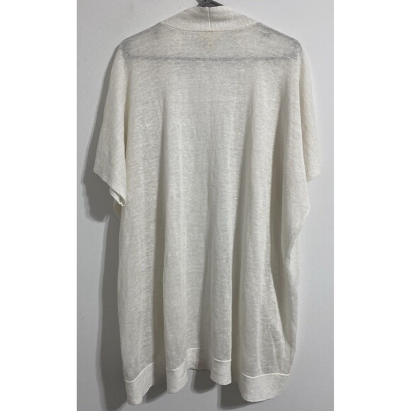 Eileen Fisher Cardigan Sweater Women's XL Cream Ivory 100% Linen Open Front - Picture 10 of 11